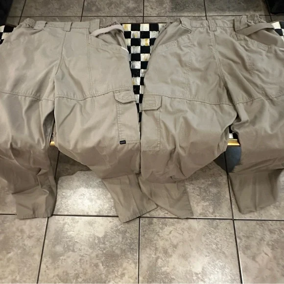 5.11 PANTS TACTICAL KHAKI COTTON CANVAS (2)Pant SET 34x32 - Picture 2 of 7